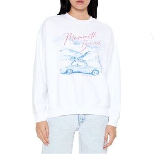 NWT California Graphic Pullover Crewneck Sweatshirt White Mammoth Bound Apres